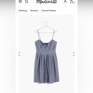 Madewell chambray tie-front dress. size 00